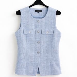 Badgley Mischka Light Blue Sleeveless Top